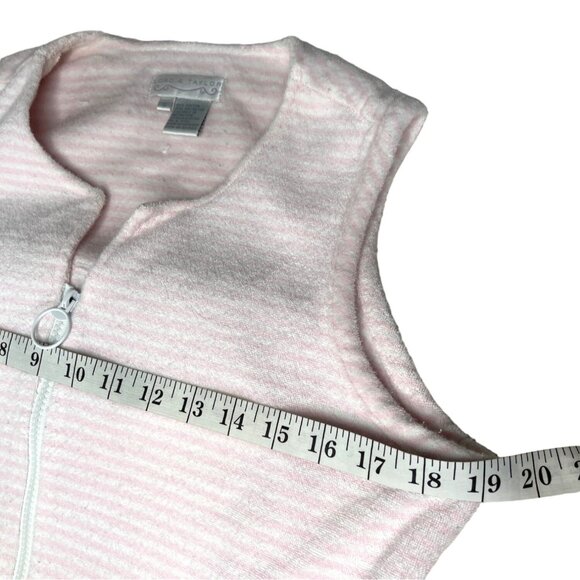 Lord and Taylor Small pink/white cotton Small Zipper Front Robe 88h - Picture 8 of 10